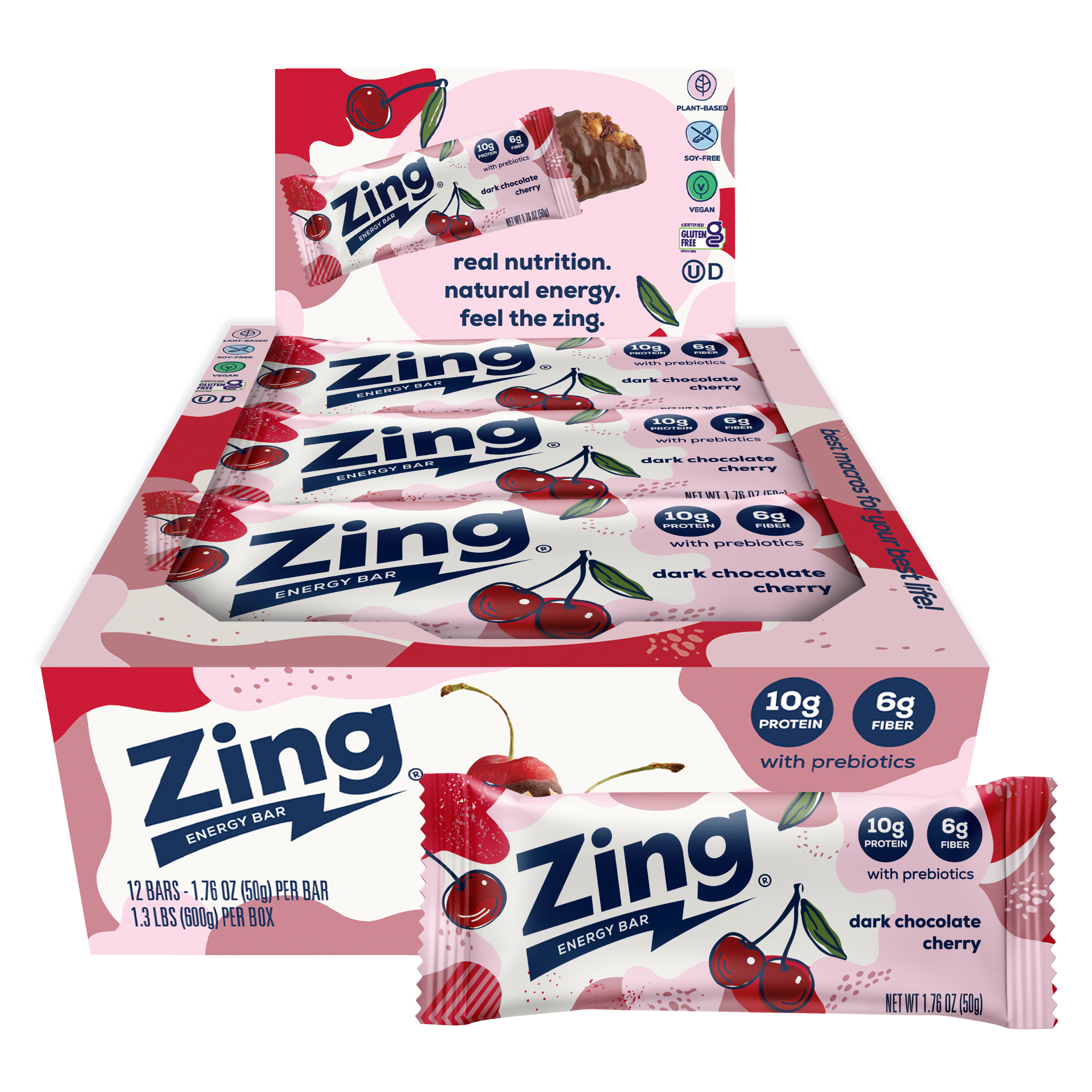 dark chocolate cherry energy bar | zing bars