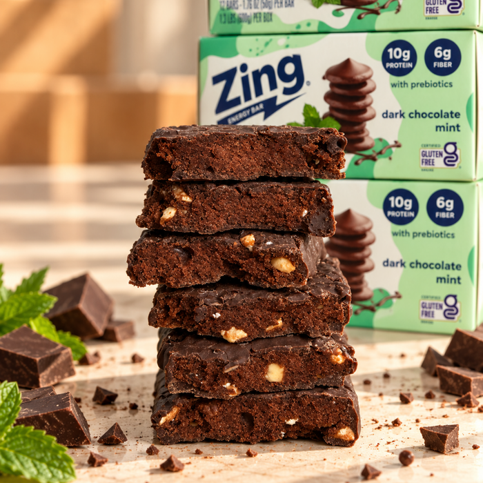 stack of dark chocolate mint bars