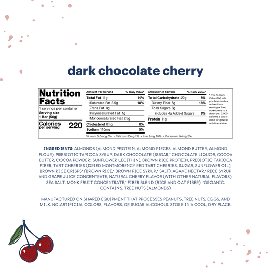 dark chocolate cherry nutrition bars