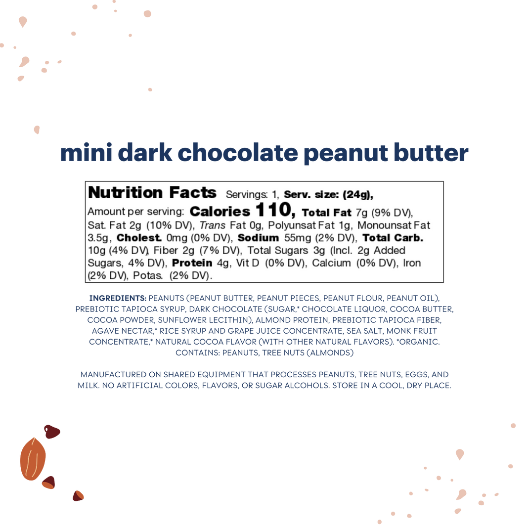 Dark Chocolate Peanut Butter Zing Minis Zing Bars