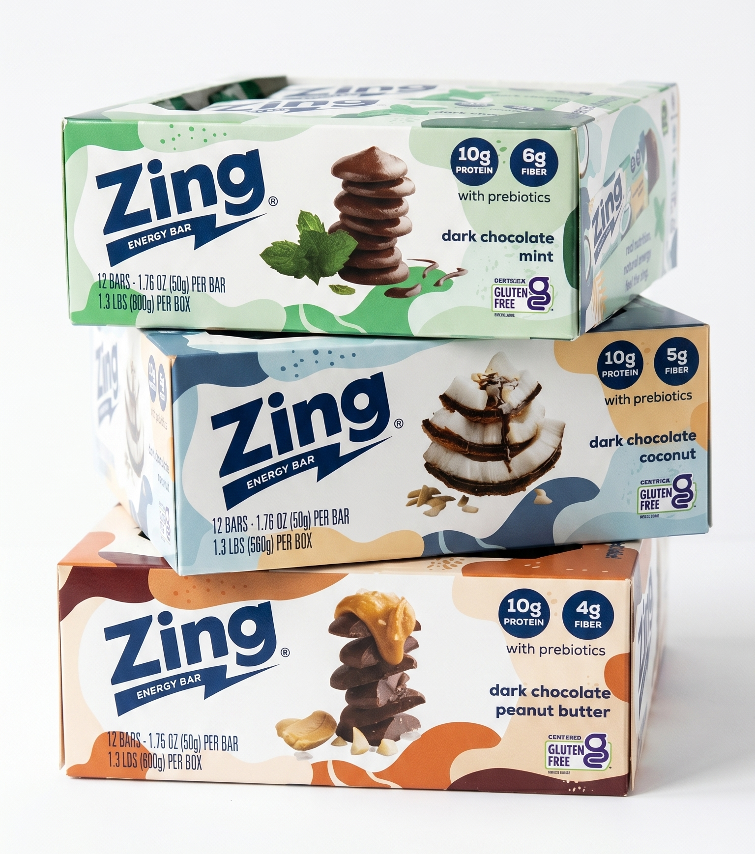 three zing boxes stacked up